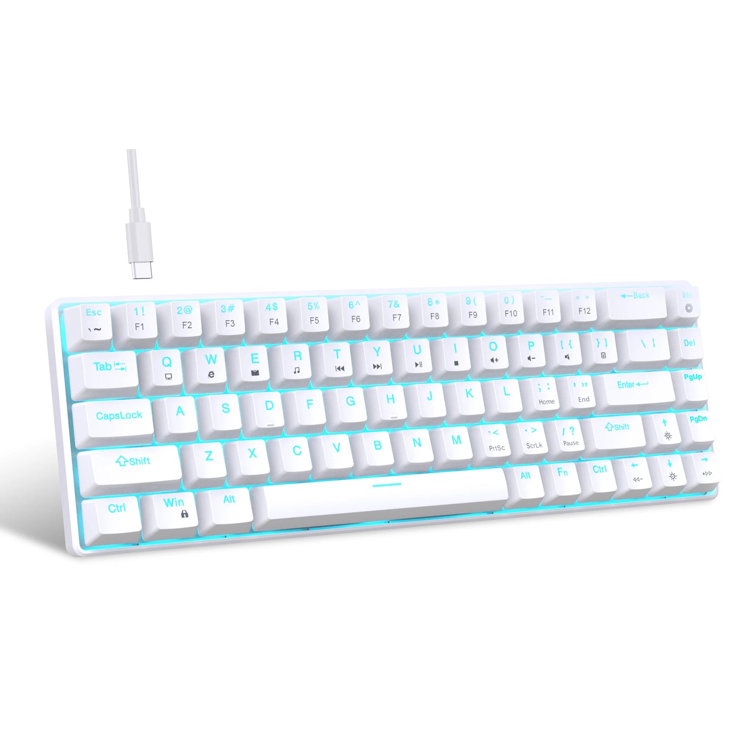 Teclado mecánico ergonómico de 68 teclas